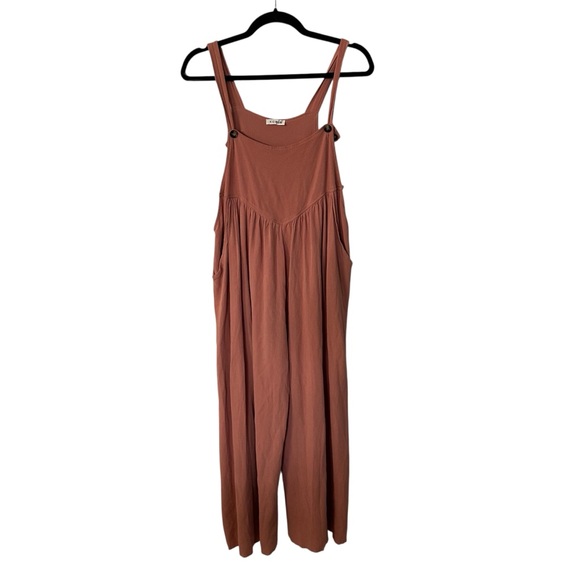 Kori Plus Women’s Rust Jumpsuit/Overall Pant with Buttoned Straps Sz XL GUC - Picture 1 of 8